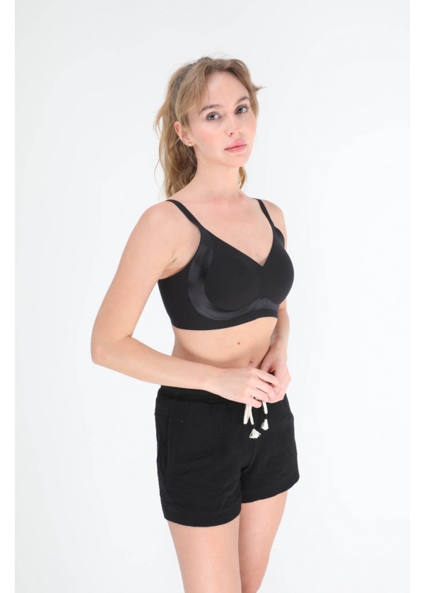 Ultra Konforlu Seamless Desteksiz Sütyen (Siyah)