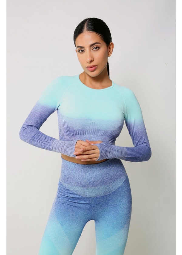 Dikişsiz Toparlayıcı Süper Esnek Uzun Kollu Crop Top