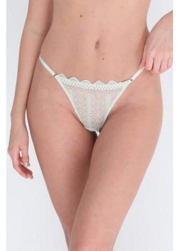 Nane Yeşili Dantel Detaylı Külot