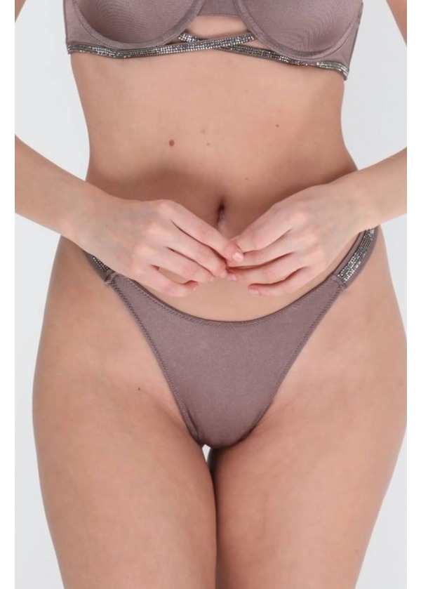 Işıltı Detaylı Bronz Renk Külot