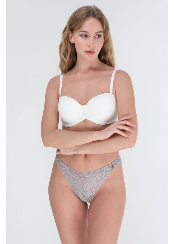  Beyaz Düz Kaplı Destekli Sütyen