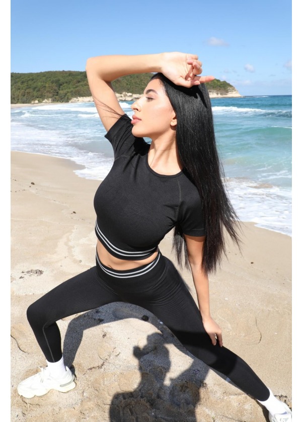 Seamless Kadın Dikişsiz Uzun Kollu Crop Top – Şık, Toparlayıcı & Nefes Alan Spor Üst